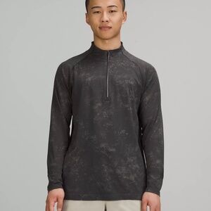 Lululemon Black Marble Long Sleeve Quarter-Zip Top - size XL
